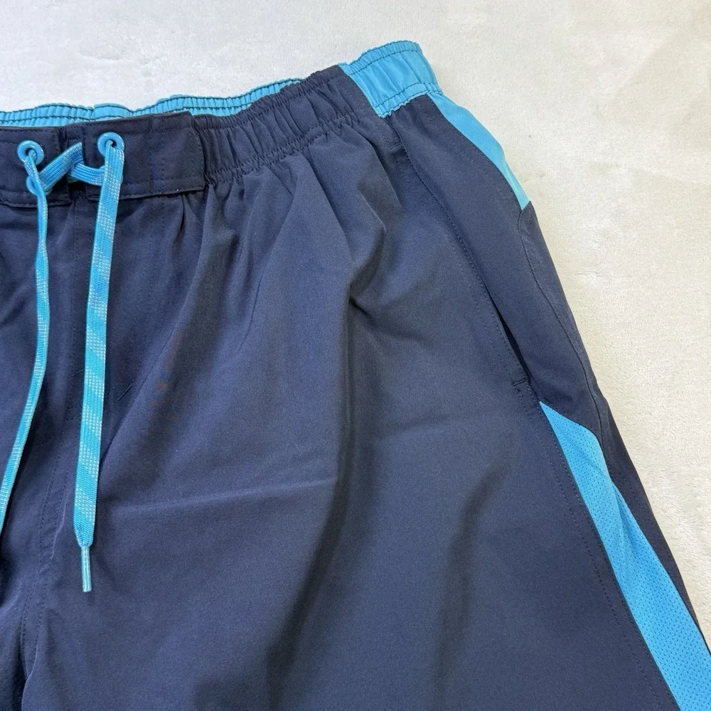Nike Swim Trunks‎ XL Navy Blue Lined Athletic Shorts Swoosh